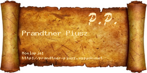 Prandtner Piusz névjegykártya